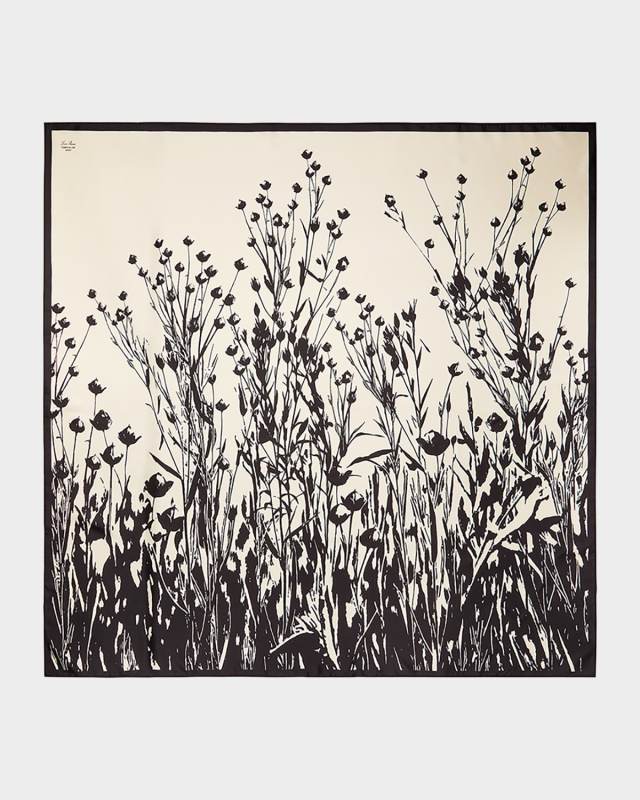 Campo Di Lino Floral-Print Silk Scarf